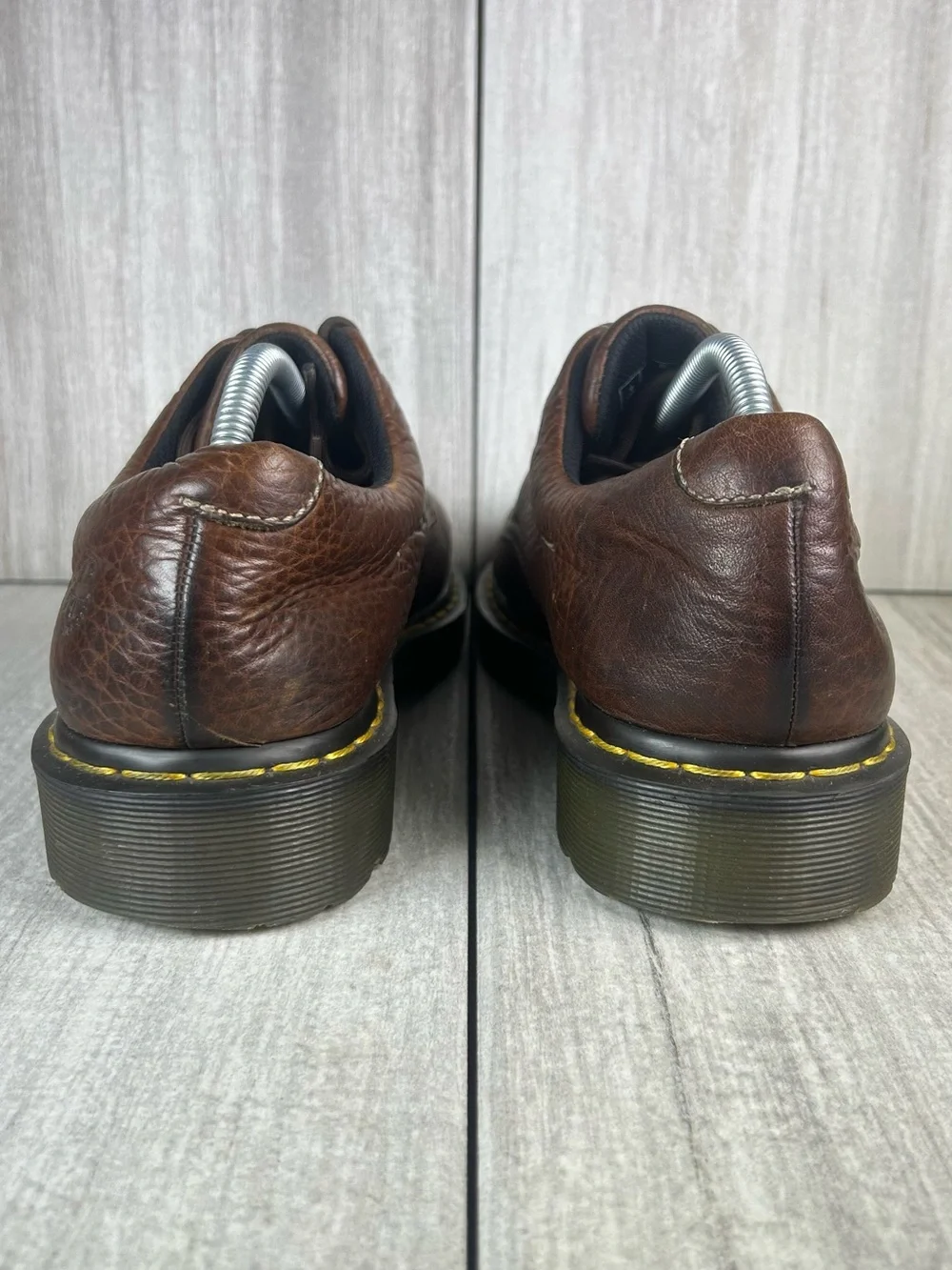 Y2K Dr. Martens Docs Boston Brown Pebbled Leather Derby Oxford Shoes Men Size 10
